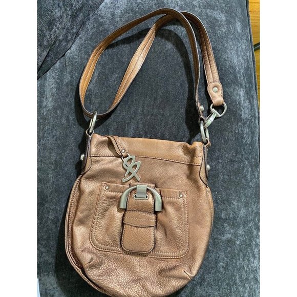 Vintage B. Makowsky leather MCM Grunge, Boho Bronze Shoulder Bag - A73885 - Picture 2 of 9